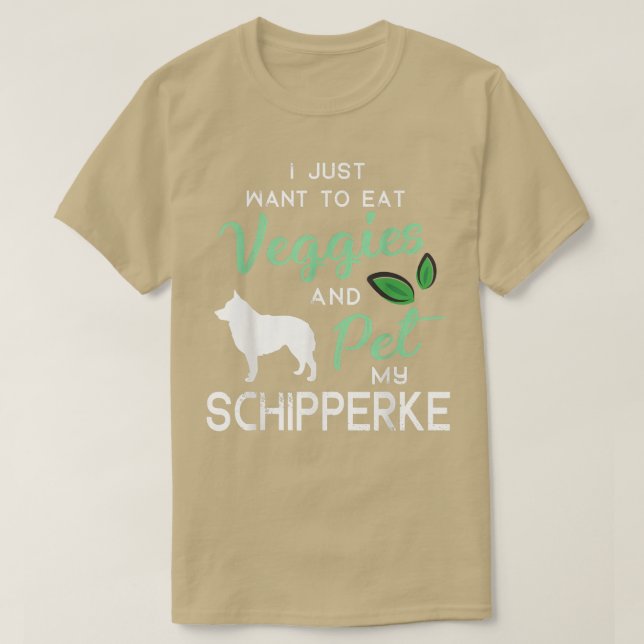 Schipperke Funny Vegan Hund älskare Owner Julafton T Shirt (Design framsida)
