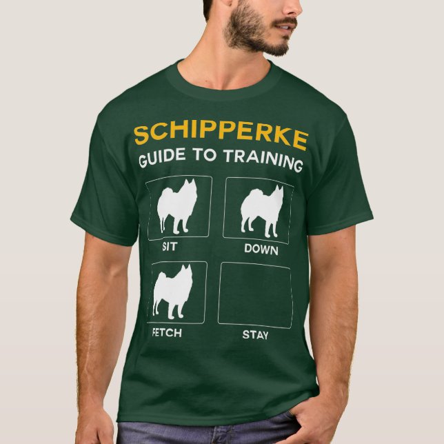 Schipperke Guide to Training Hund Obedience Hund T Shirt (Framsida)