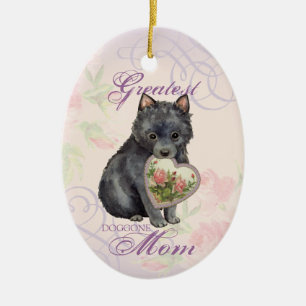Schipperke Heart Mamma Ceramic Ornament