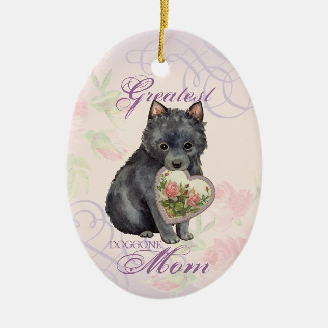 Schipperke Heart Mamma Ceramic Ornament (Framsidan)