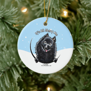 Schipperke hela tiden om mig jul julgransprydnad keramik