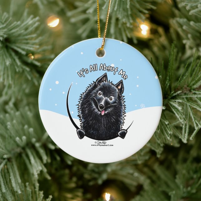 Schipperke hela tiden om mig jul julgransprydnad keramik (Träd)