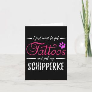 Schipperke Hund älskare Tattoo Rolig hund Mamma Gi Kort