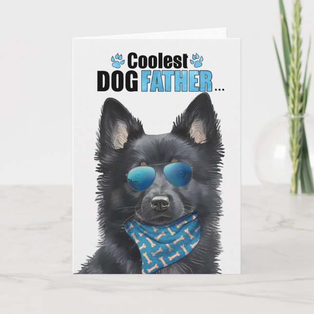 Schipperke Hund Coolest Pappa Fars dag Helgkort (Framsida)