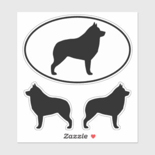 Schipperke Hund Silhouettes Vinyl Sticker Set Klistermärken