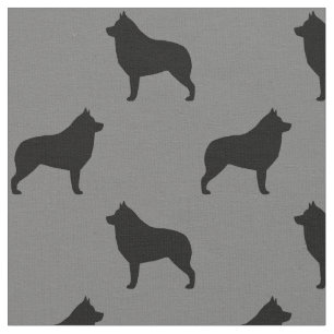 Schipperke Hundras Silhuetter Mönster Tyg
