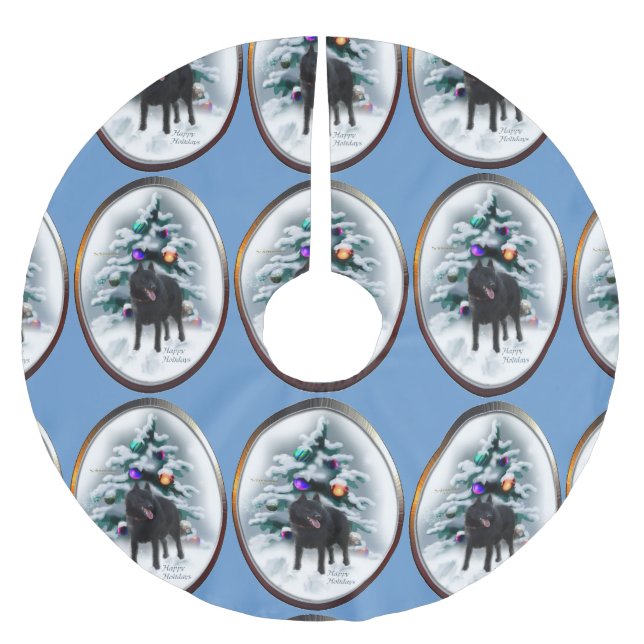 Schipperke jul julgransmatta borstad polyester (Framsidan)