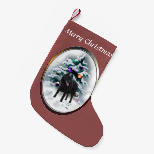 Schipperke jul liten julstrumpa (Framsidan (Hängande))