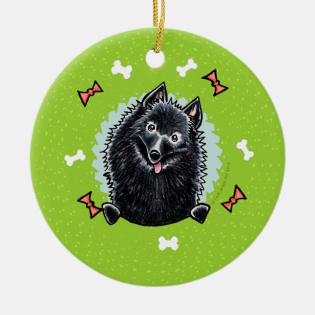 Schipperke-julet Julgransprydnad Keramik (Framsidan)