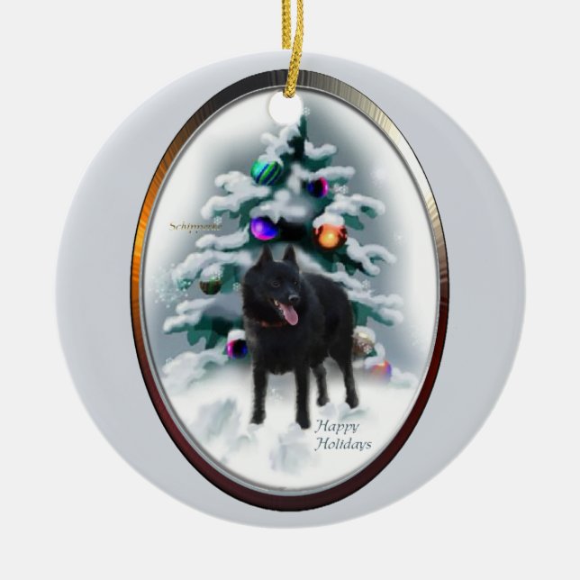Schipperke Julgran Ornaments Julgransprydnad Keramik (Framsidan)