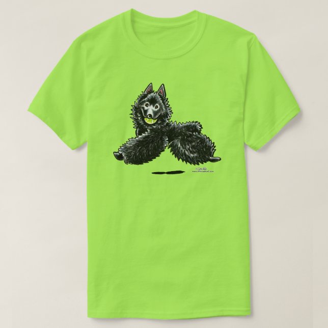 Schipperke Lets Play Tee Shirt (Design framsida)