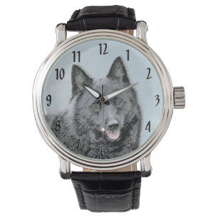 Schipperke-målning - Söt originell hundkonst Armbandsur