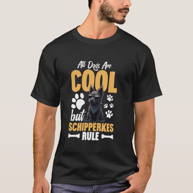 Schipperke Mamma Hund Enthusiast Djurälskare Schip T Shirt (Framsida)