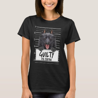 Schipperke Mugshot Guilty Hund T Shirt