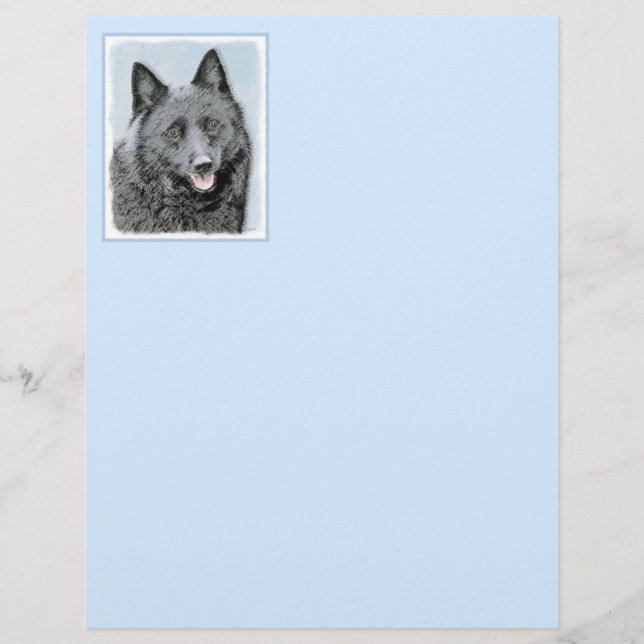 Schipperke Painting - Cute Original Hund Art (Framsida)