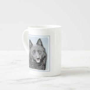 Schipperke Painting - Cute Original Hund Art Benporslin Mugg