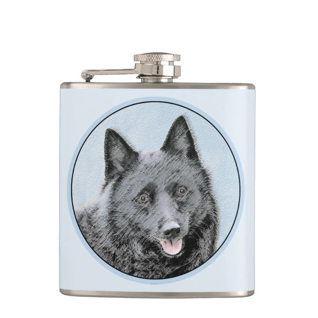 Schipperke Painting - Cute Original Hund Art Fickplunta (Framsidan)