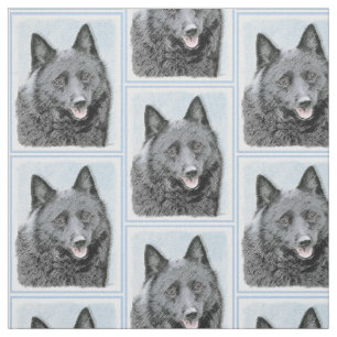 Schipperke Painting - Cute Original Hund Art Tyg