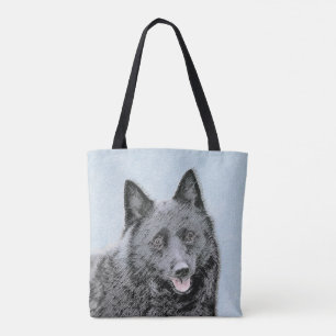 Schipperke Painting - Cute Original Hund Art Tygkasse