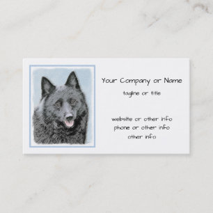 Schipperke Painting - Cute Original Hund Art Visitkort
