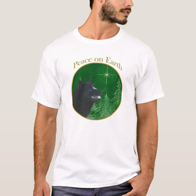 Schipperke Peace T Shirt (Framsida)
