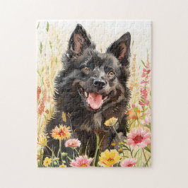 Schipperke Pussel – Akvarellpussel för hundälskare