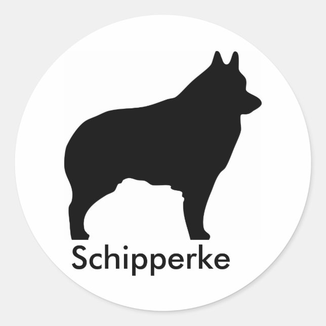 Schipperke Sticker 2 Runt Klistermärke (Framsida)