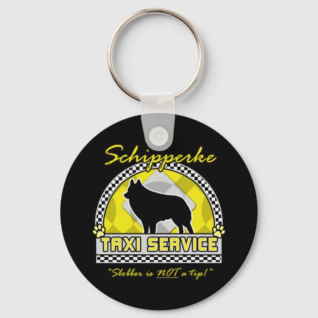 Schipperke Taxi Service Nyckelring (Framsida)