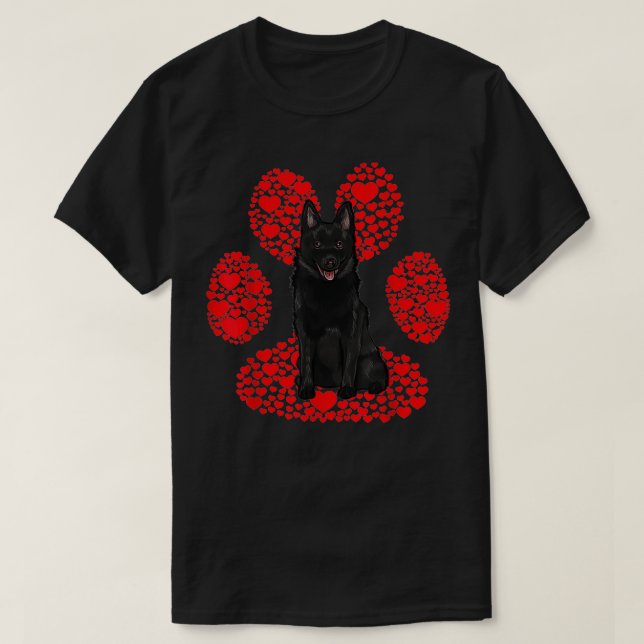 Schipperke Valentines day Hund Kärlek Tass T Shirt (Design framsida)