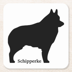 Schipperkehundsilhouette Underlägg Papper Kvadrat