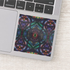 Schism Abstract Dark Rainbow Black Watercolor Art Klistermärken