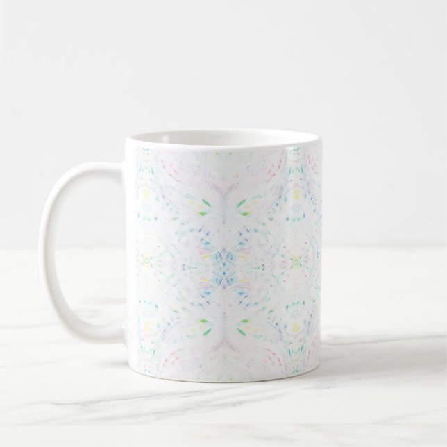 Schism Light Abstract Rainbow White Watercolor Art Kaffemugg (Vänster)