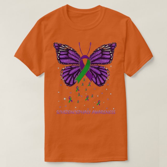 Schizencephaly Awareness Butterfly T Shirt (Design framsida)