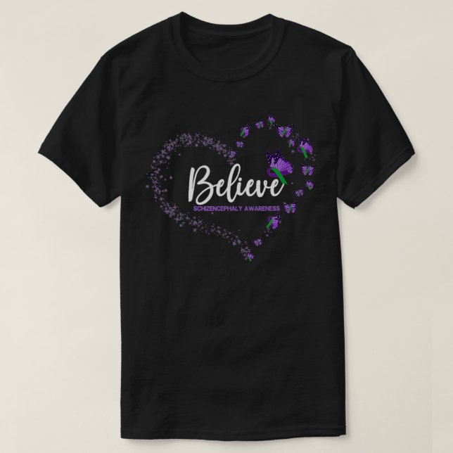 Schizencephaly Awareness Butterfly Tro T Shirt (Design framsida)