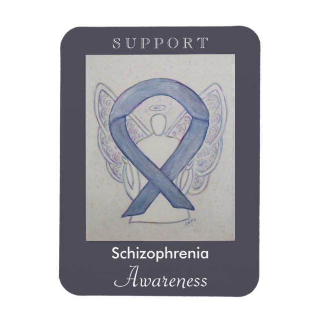 Schizophrenia Awareness Ribbon Angel Anpassningsba Magnet (Vertikal)