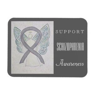 Schizophrenia Awareness Ribbon Angel Anpassningsba Magnet