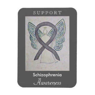 Schizophrenia Awareness Ribbon Angel Anpassningsba Magnet