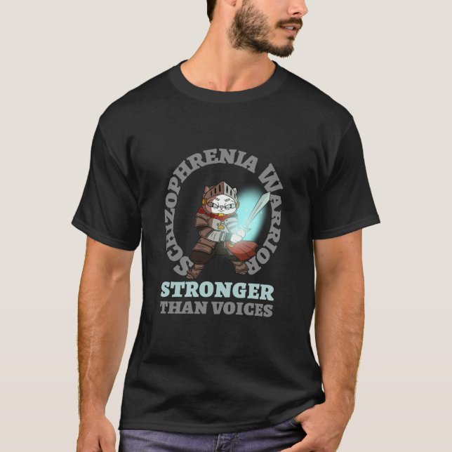 Schizophrenia Warrior Stronger than Voices T Shirt (Framsida)