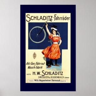 Schladitz-Fahrräder Vintage Bicycle Poster