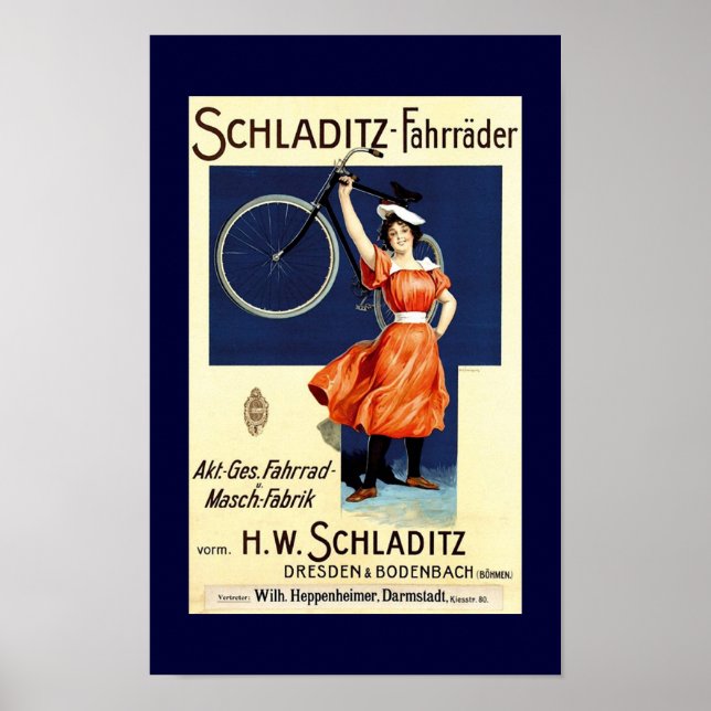 Schladitz-Fahrräder Vintage Bicycle Poster (Framsidan)