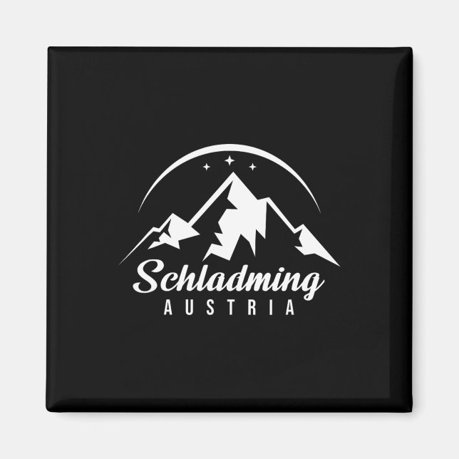 Schladming Austria Ski Resort Skiing Snowboarding Magnet (Framsidan)