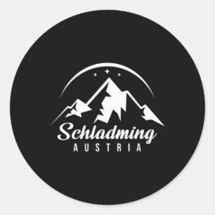 Schladming Austria Ski Resort Skiing Snowboarding Runt Klistermärke