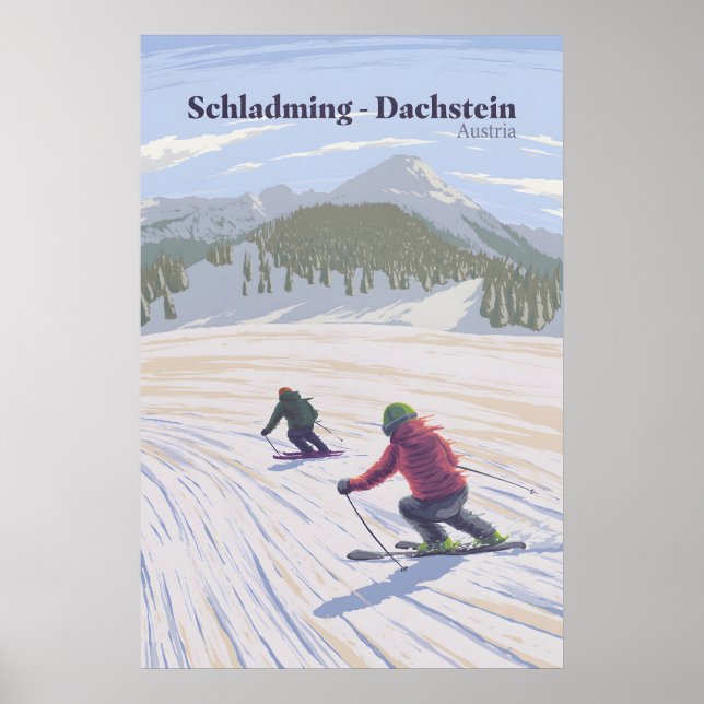 Schladming-Dachstein Österrike Skidort Resa Poster (Framsidan)
