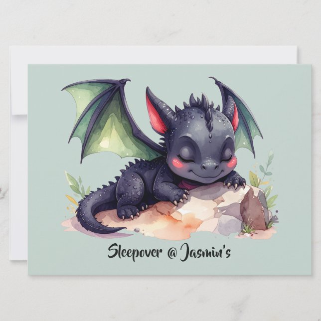 Schlafender Drache mit grünen Flügeln  (Framsida)