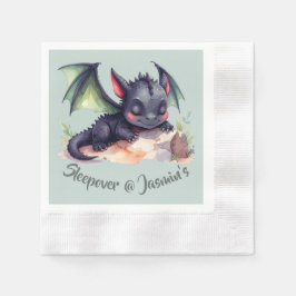 Schlafender Drache mit grünen Flügeln Pappersservett