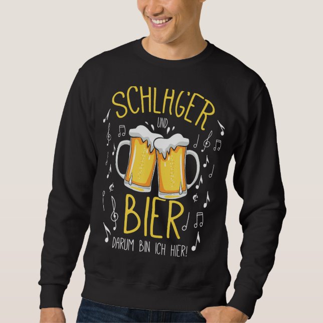 Schlager Und Bier Darum Tunna Ich Hier Fladdermus  Lång Ärmad Tröja (Framsida)