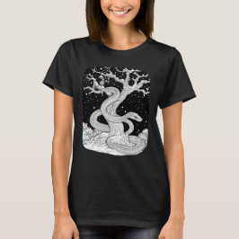 Schlange bei Nacht unter magischem Sternenhimmel T Shirt