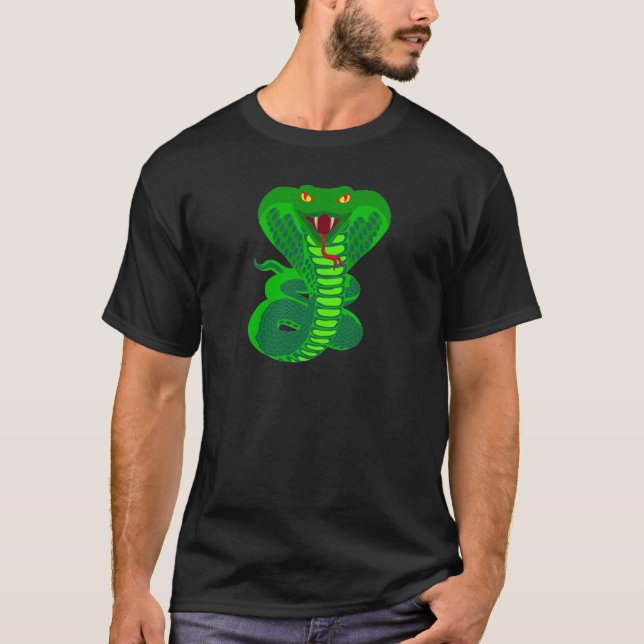 Schlange Kobra snake cobra Tee (Framsida)