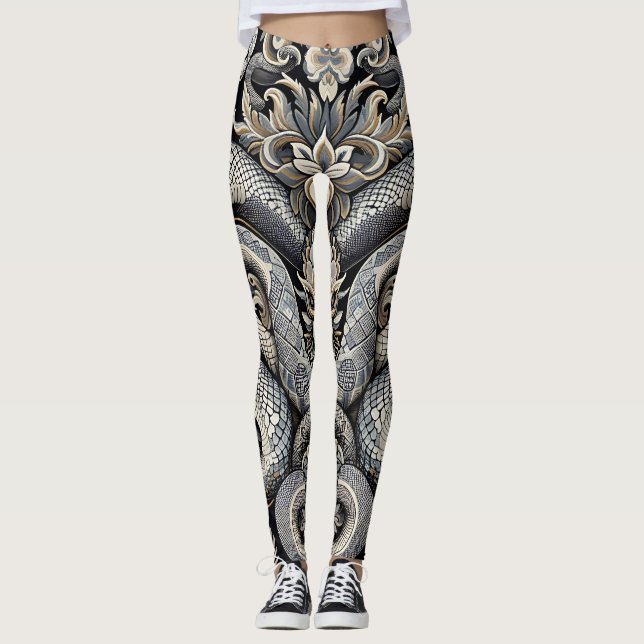 Schlangenhautoptik Snakedesign Leggings (Framsida)