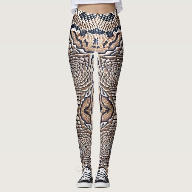 Schlangenmuster Klapperschlange Leggings (Framsida)